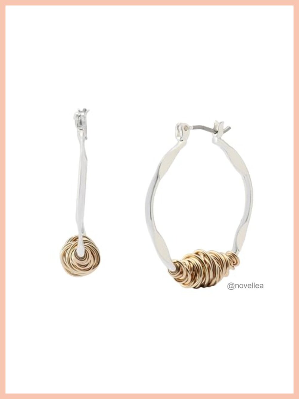 Wire Wrapped Sculpted Hoop Earrings Lightweight Hypoallergenic Metal